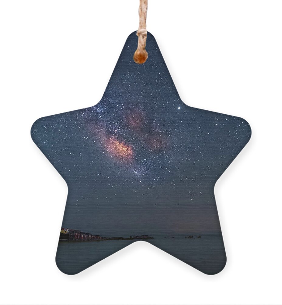Milky Way Ornament featuring the photograph The Milky Way over a Shipwreck by Alexios Ntounas