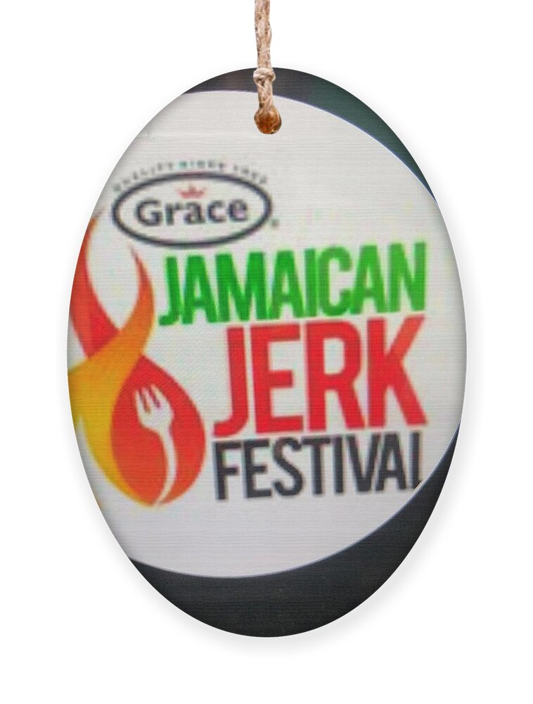 Jamaica A Dish Ornament featuring the photograph The National Jerk Fest by Trevor A Smith