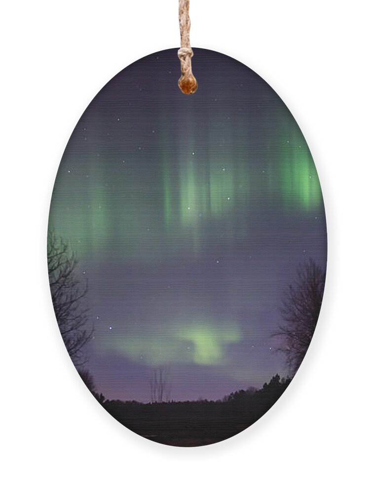 Aurora Borealis Ornament featuring the photograph The Northern Lights Curtains, Aurora Borealis by Torbjorn Swenelius