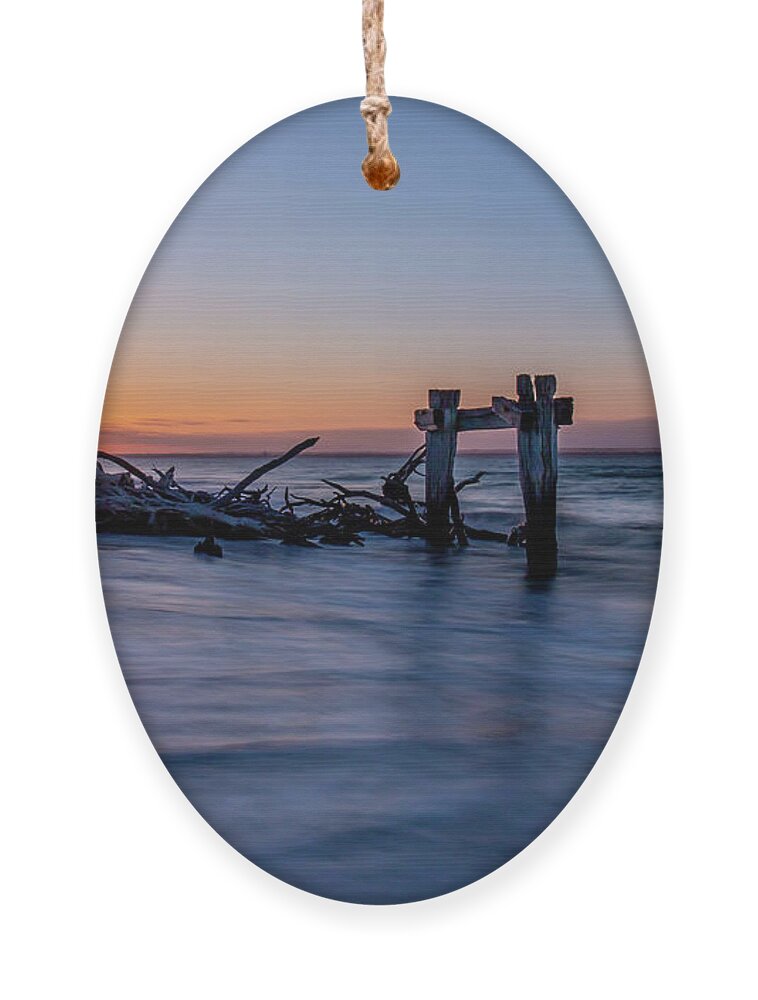 The Old Cattle Jetty Ornament featuring the photograph The Old Cattle Jetty, Point Nepean by Vicki Walsh