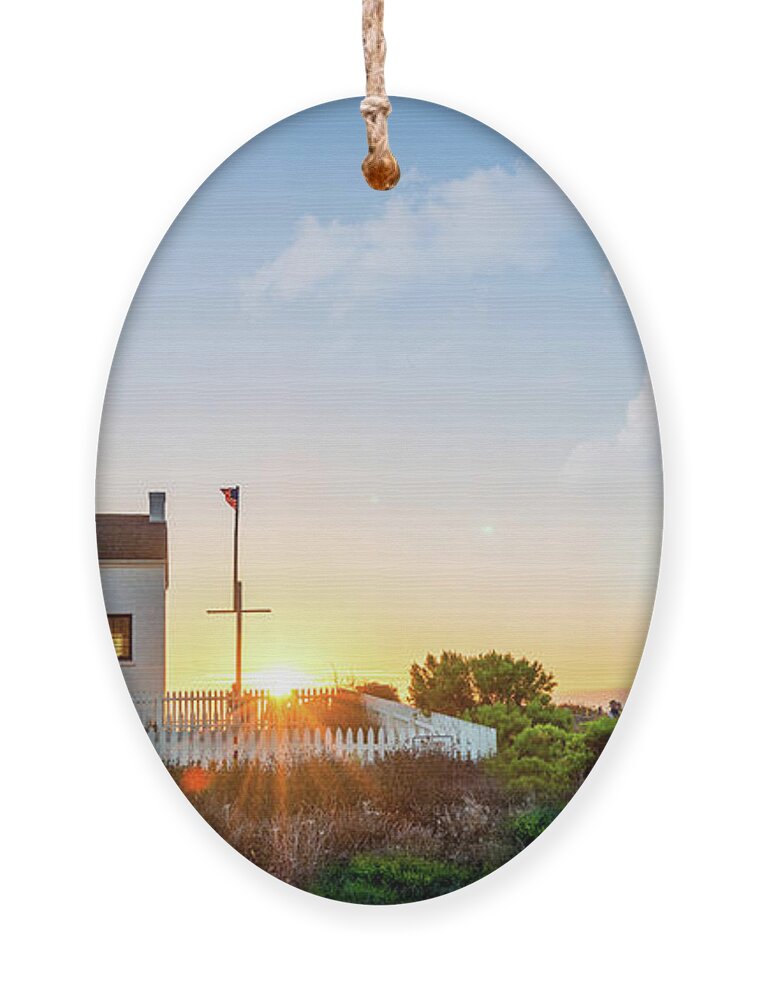 California Ornament featuring the photograph The Old Point Loma Lighthouse at Sunset by David Levin