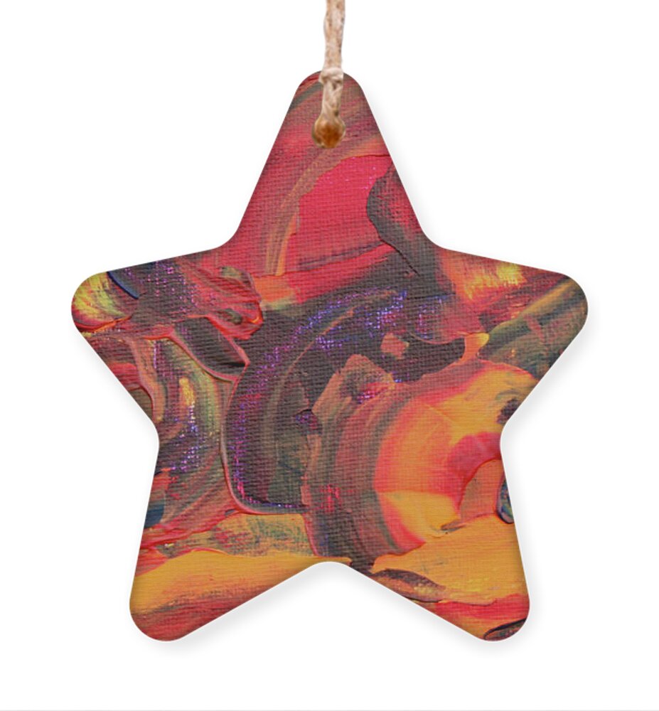 Red And Orange Ornament featuring the painting The Path 1 by Teresa Moerer