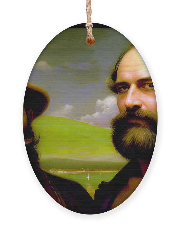 Handsome Men Ornament featuring the digital art The Pioneers by Shawn Dall
