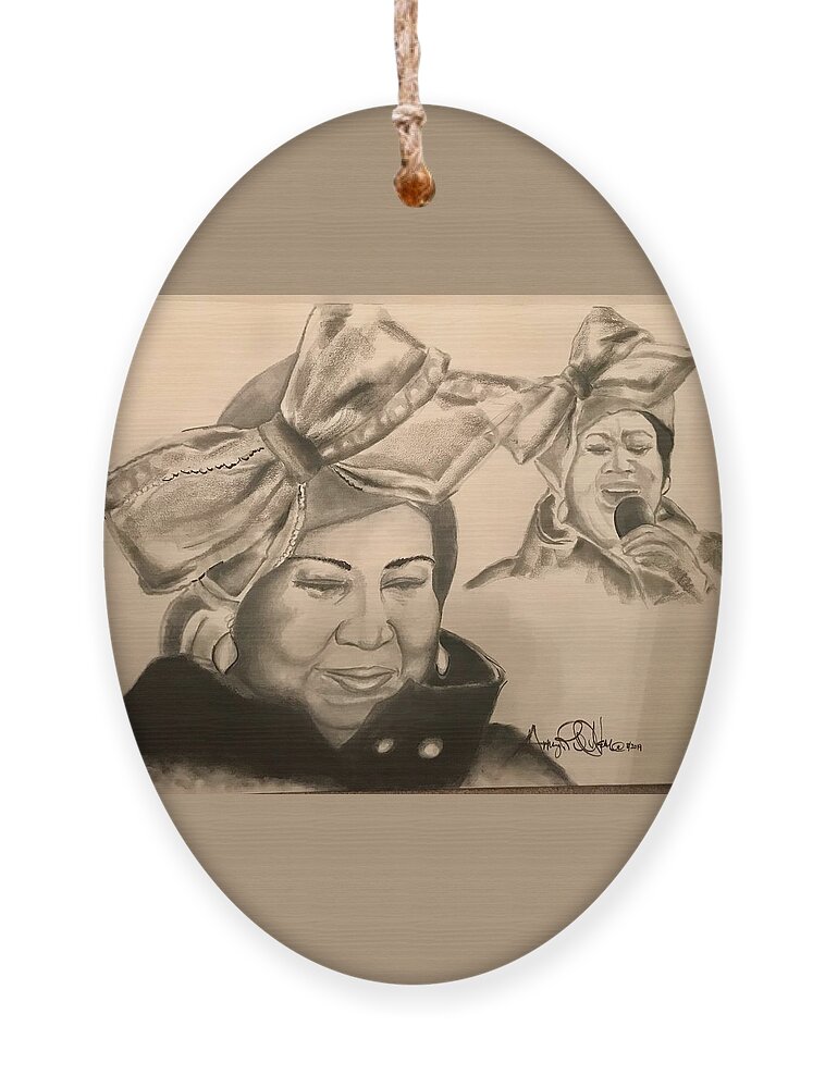  Ornament featuring the drawing The Queen by Angie ONeal