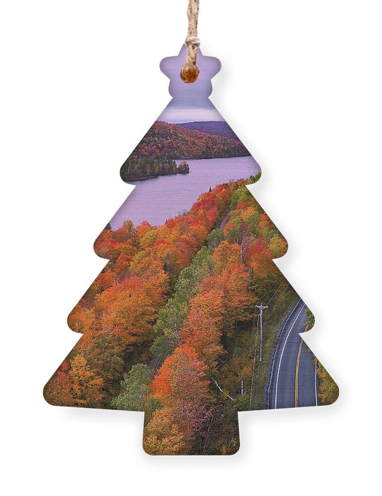 Vermont Ornament featuring the photograph The Road to Norton Pond - October 2018 by John Rowe