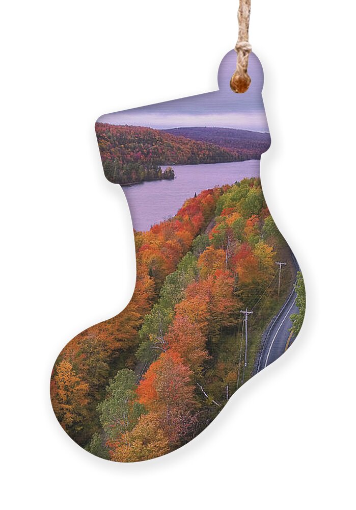Vermont Ornament featuring the photograph The Road to Norton Pond - October 2018 by John Rowe