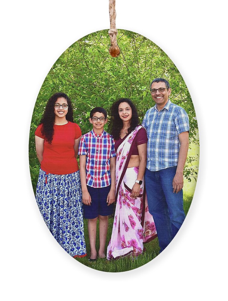 Portrait Ornament featuring the photograph The Sirsiwal Family by Monika Salvan