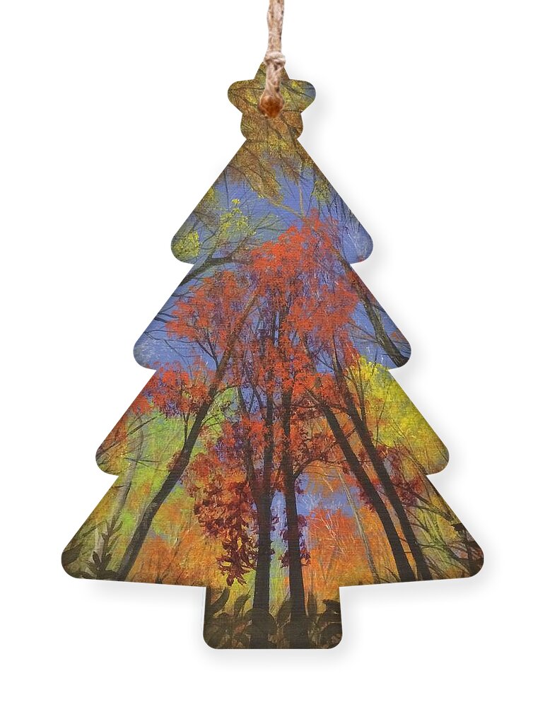 Trees Ornament featuring the painting The Sky's The Limit by Marlene Little