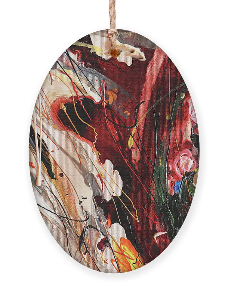 Art Of Israel Ornament featuring the painting The Splash Of Life #31. Fragment 5 by Elena Kotliarker