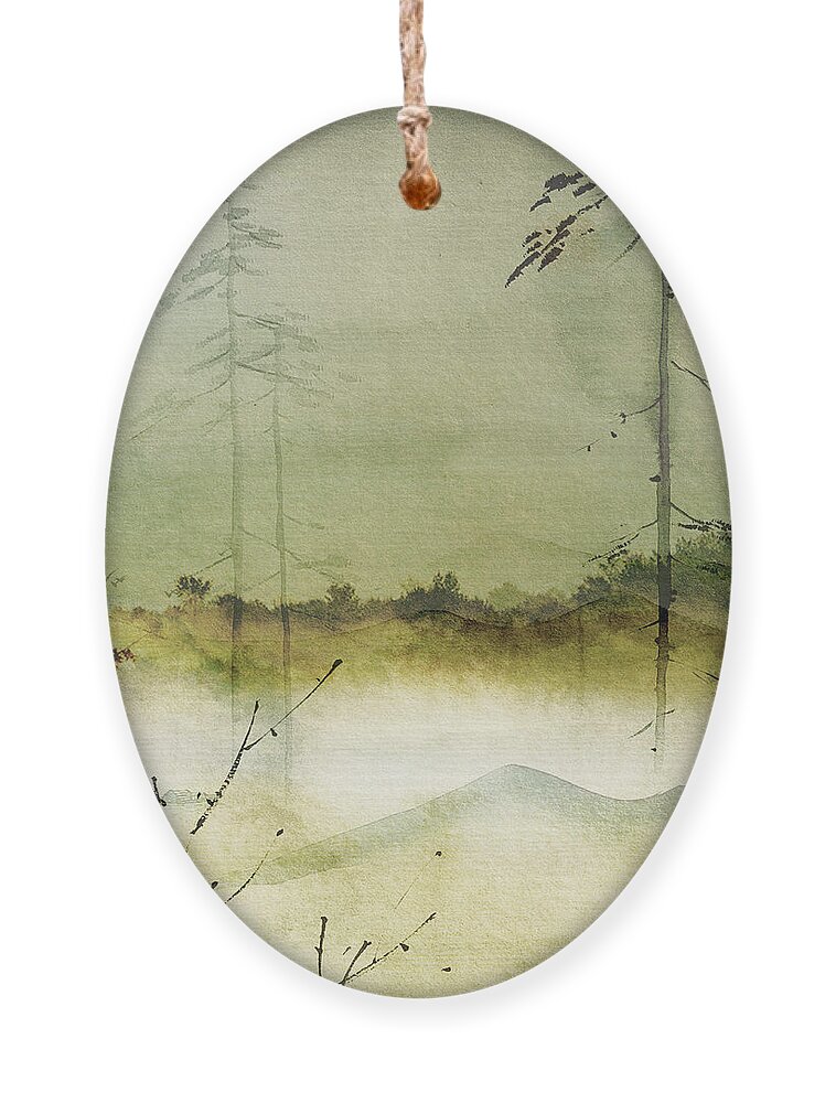 Watercolor Paintings Ornament featuring the mixed media The Stillness by Colleen Taylor