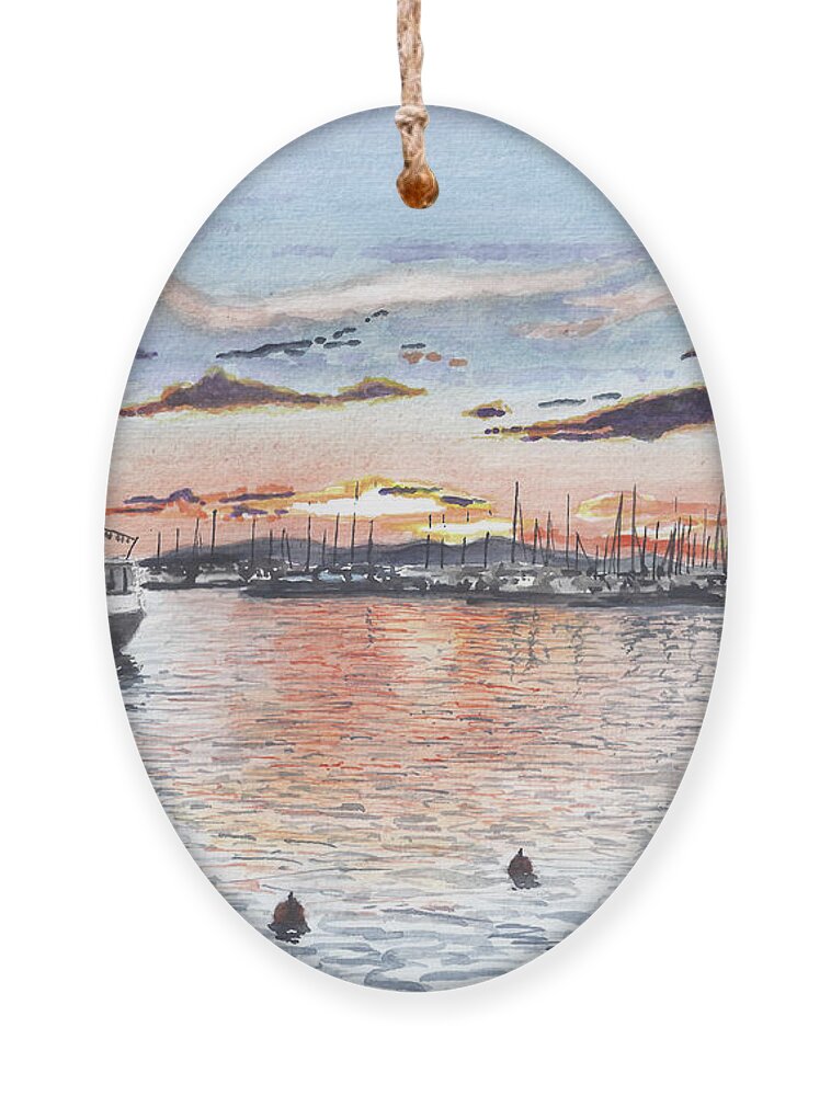  Ornament featuring the painting The Sunset in Zadar II, Croatia by Francisco Gutierrez