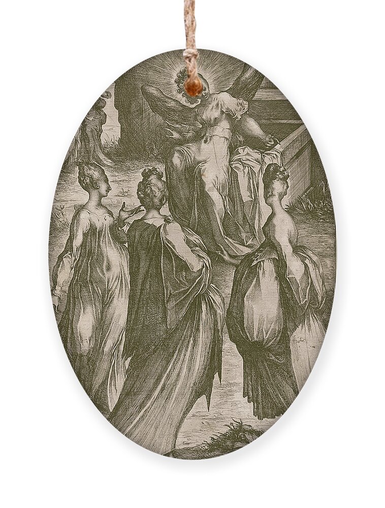 Jacques Bellange Ornament featuring the drawing The Three Marys at the Tomb by Jacques Bellange