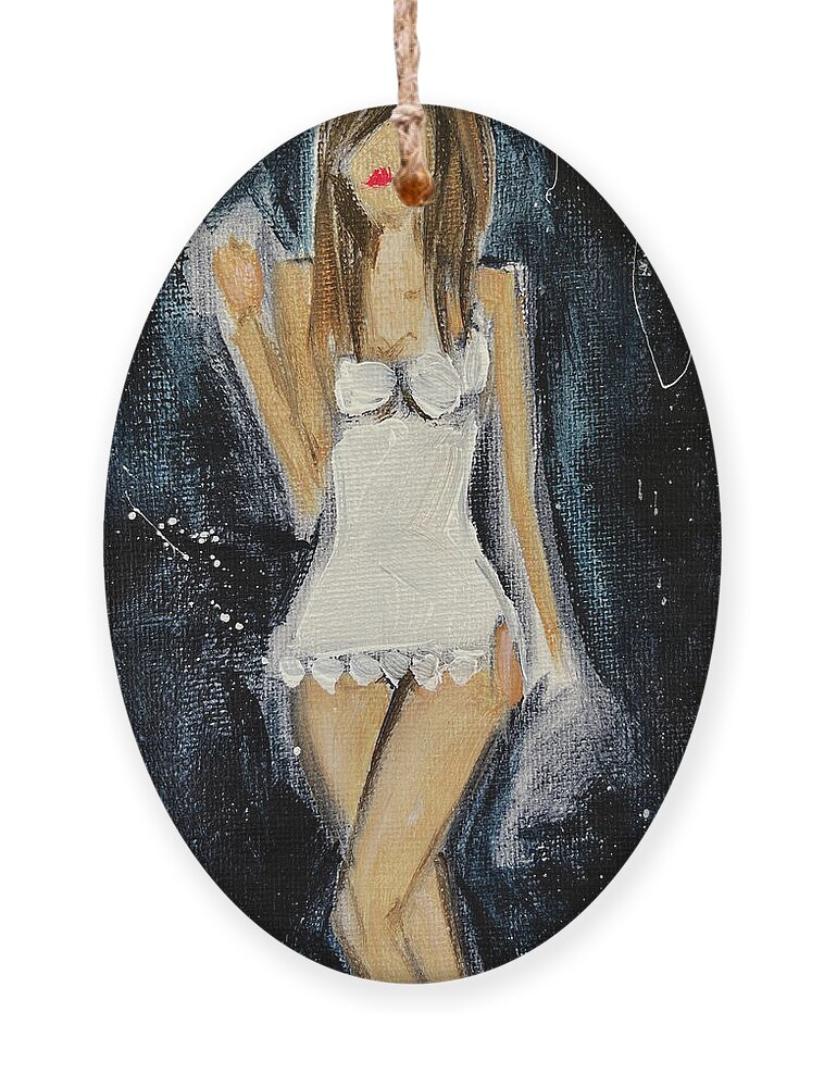 Chemise Ornament featuring the painting The White Chemise by Roxy Rich