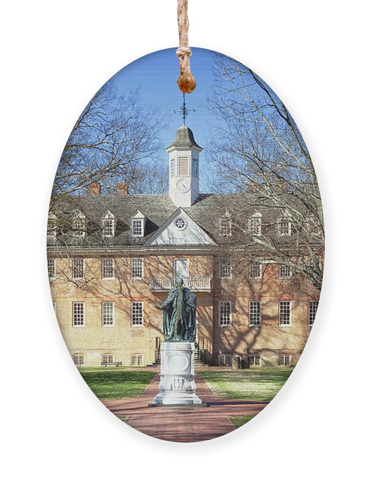 Wren Building Ornament featuring the photograph The Wren Building - Williamsburg, Virginia by Susan Rissi Tregoning