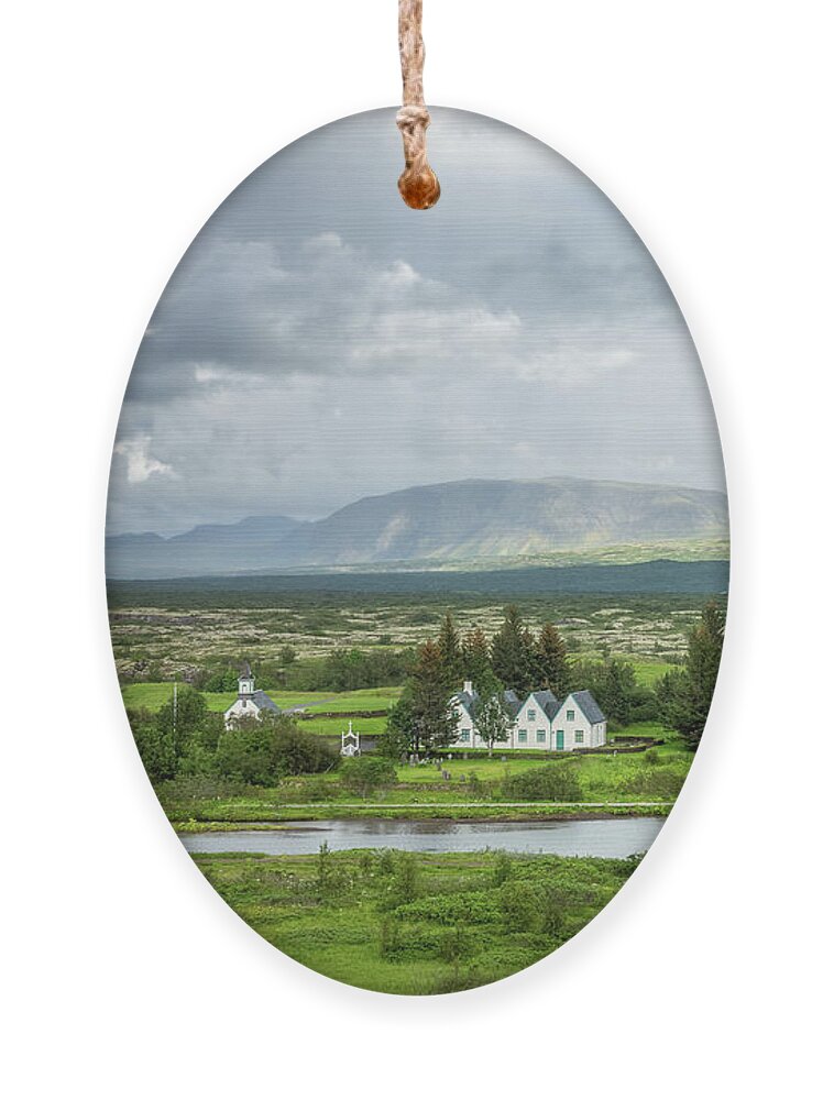 Iceland Ornament featuring the photograph Thingvellir National Park, Iceland by Delphimages Photo Creations