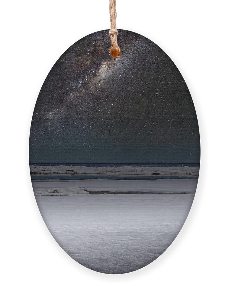 Photography Ornament featuring the photograph This Starry Frosty Night On The Beach /Jurmala by Aleksandrs Drozdovs