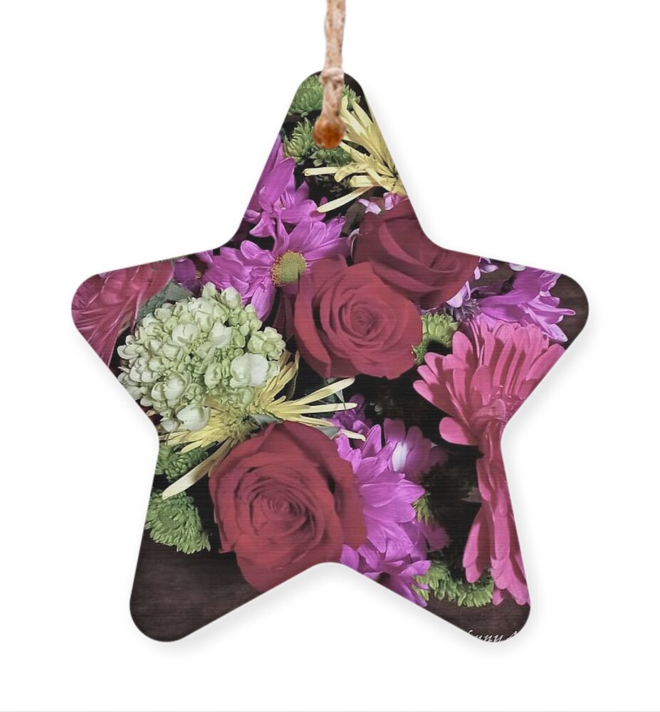 Floral Ornament featuring the photograph Three Roses in Color by John Anderson