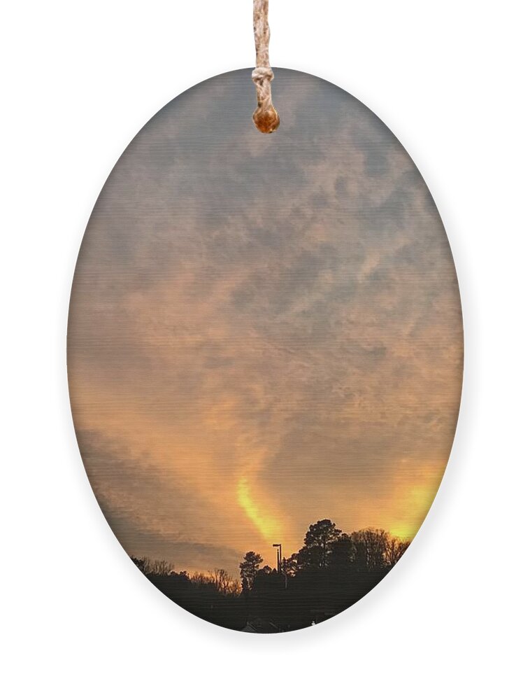 Virginia Sunset Ornament featuring the photograph Three Way Focus Sunset by Catherine Wilson