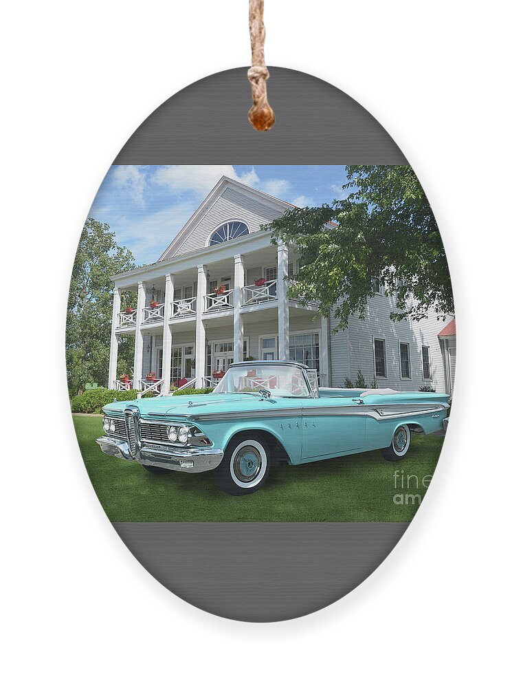 1959 Ornament featuring the photograph Thunder Bay Edsel by Ron Long