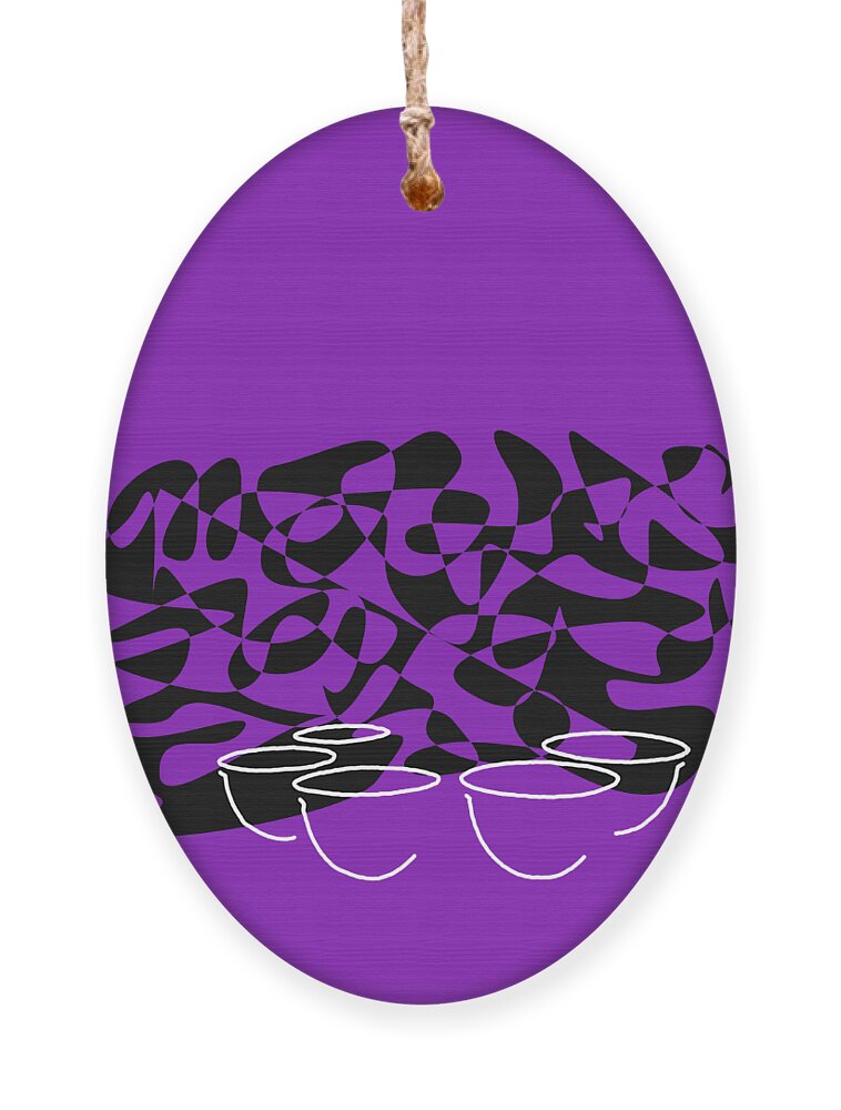 Timpani Teacher Ornament featuring the digital art Timpani in Purple by David Bridburg