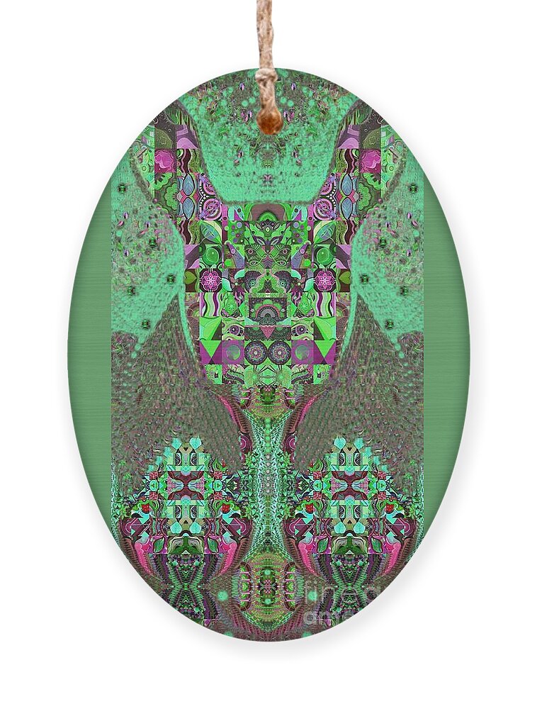 Tjod Wild Hare 3 Full Portrait By Helena Tiainen Ornament featuring the painting TJOD Wild Hare 3 Full Portrait by Helena Tiainen