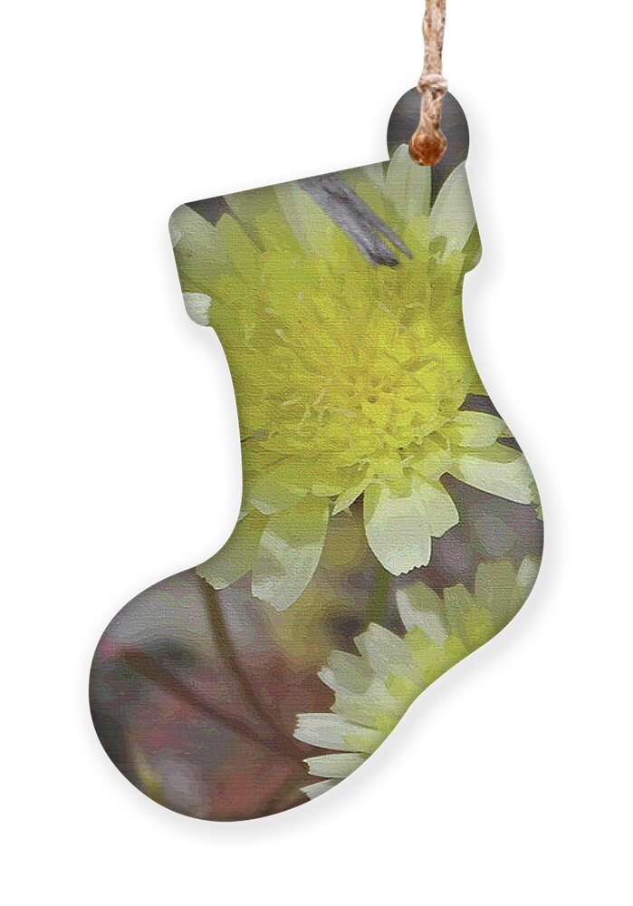 Tom Stanley Janca Ornament featuring the digital art Tom Stanley Janca Flowers Under Glass Abstract by Tom Janca