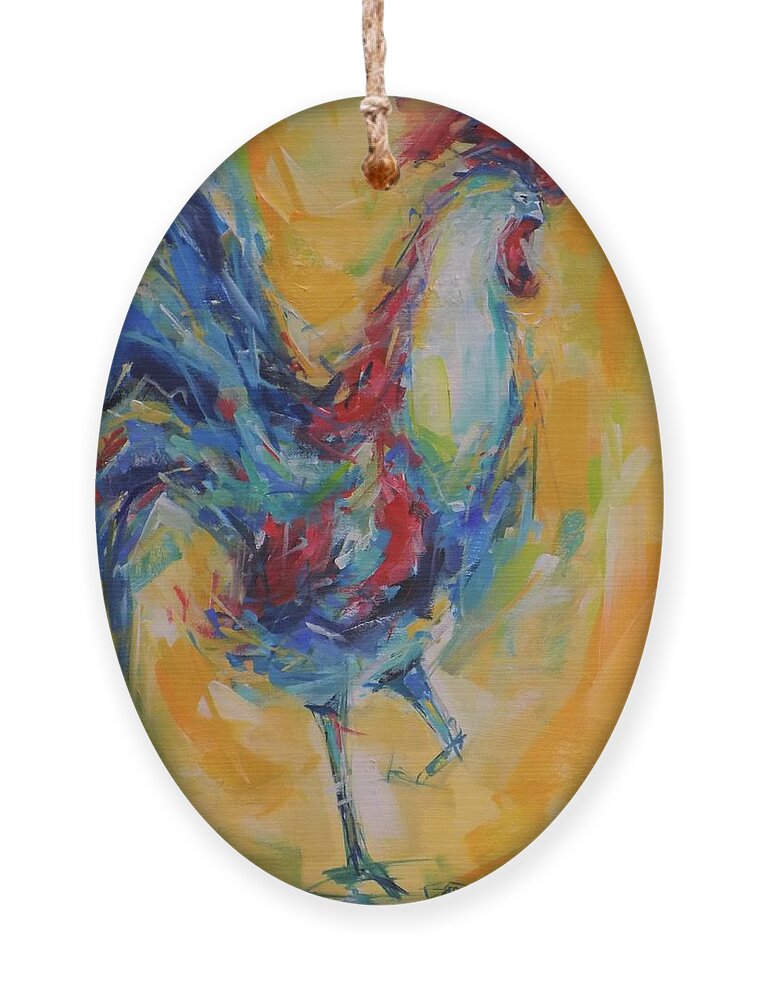 Rooster Ornament featuring the painting Top of the Mornin' by Dan Campbell