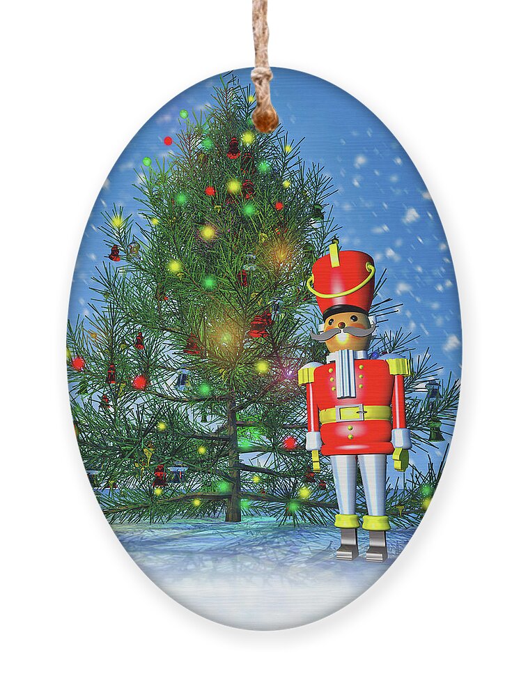 Bob Orsillo Ornament featuring the photograph Toy Soldier and Christmas Tree by Bob Orsillo