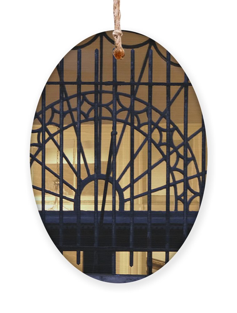 Transom Ornament featuring the photograph Transom behind a Gate by Bentley Davis