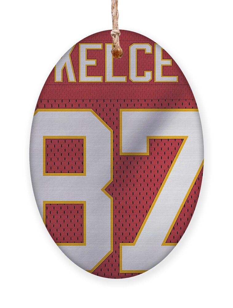 Travis Kelce Kansas City Chiefs Jersey Art Ornament by Joe Hamilton - Pixels