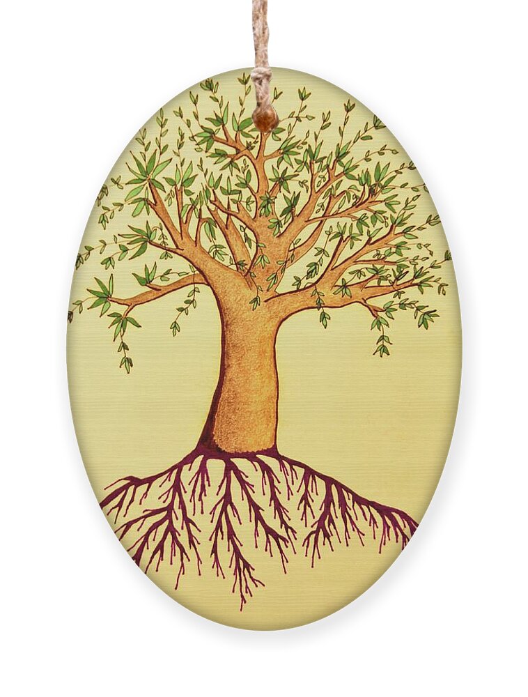 Tree Ornament featuring the drawing Tree by Karen Nice-Webb