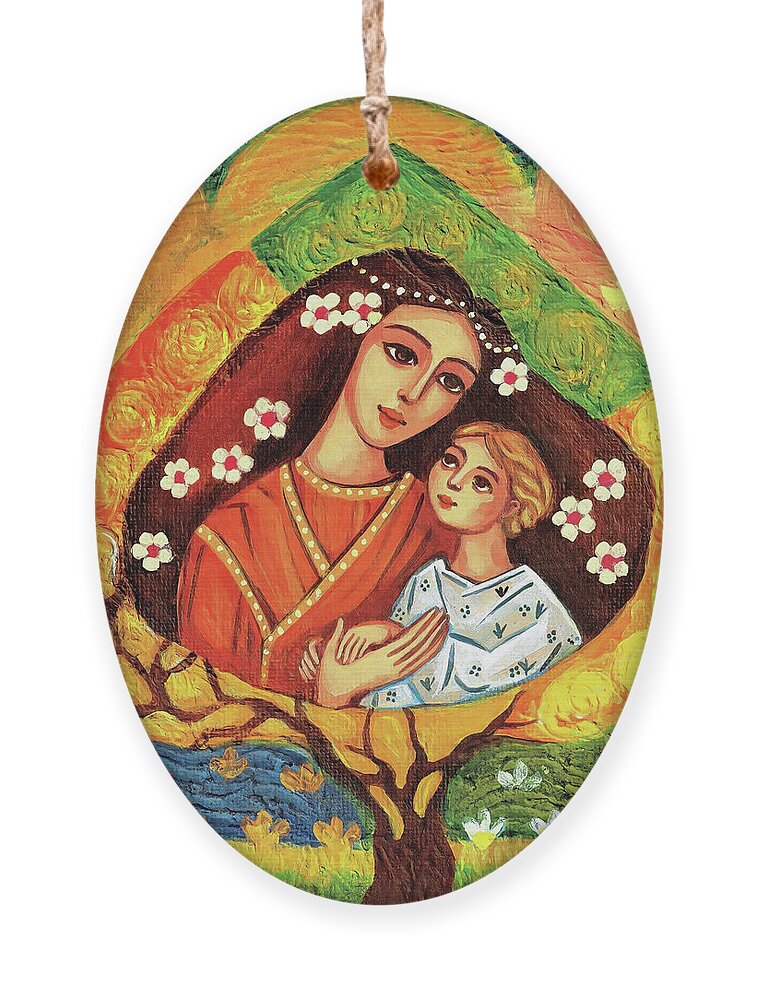 Mother And Child Ornament featuring the painting Tree of Life #2 by Eva Campbell