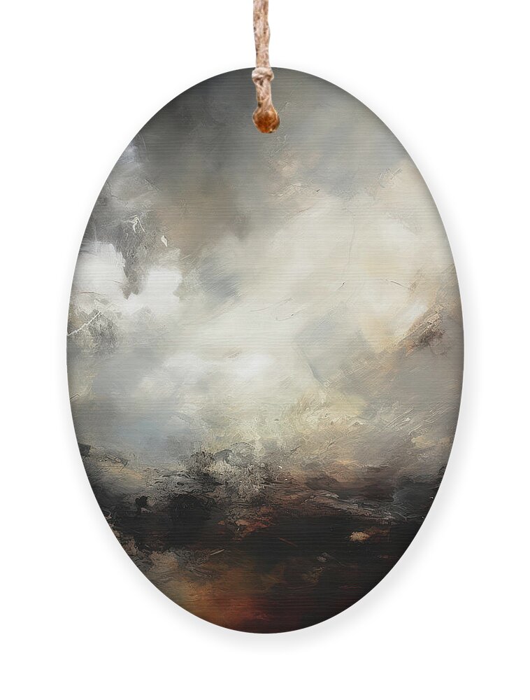 Dreamscapes Ornament featuring the painting Turbulence 4 Atmospheric Abstract Painting by Jai Johnson