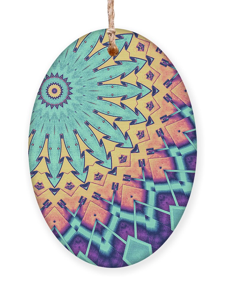 Turquoise Ornament featuring the digital art Turquoise Abstract by Phil Perkins