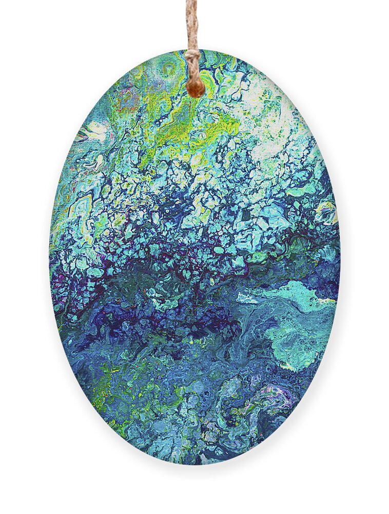 Turquoise Ornament featuring the painting Turquoise Flow by Maria Meester