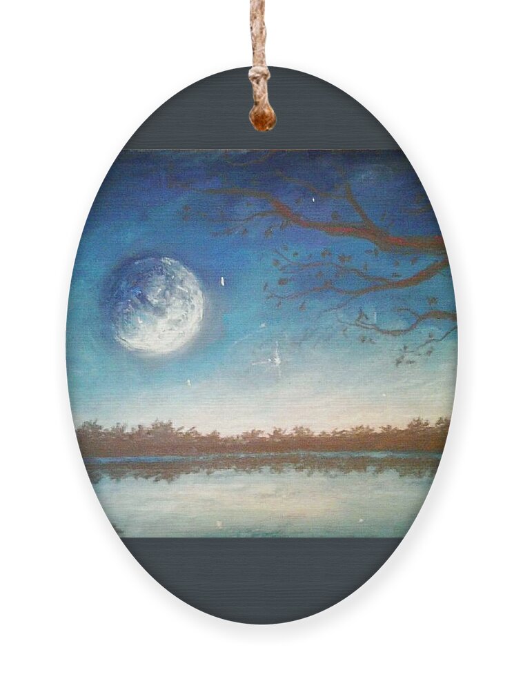 Moon Painting Ornament featuring the painting Twilight Dreaming by Jen Shearer