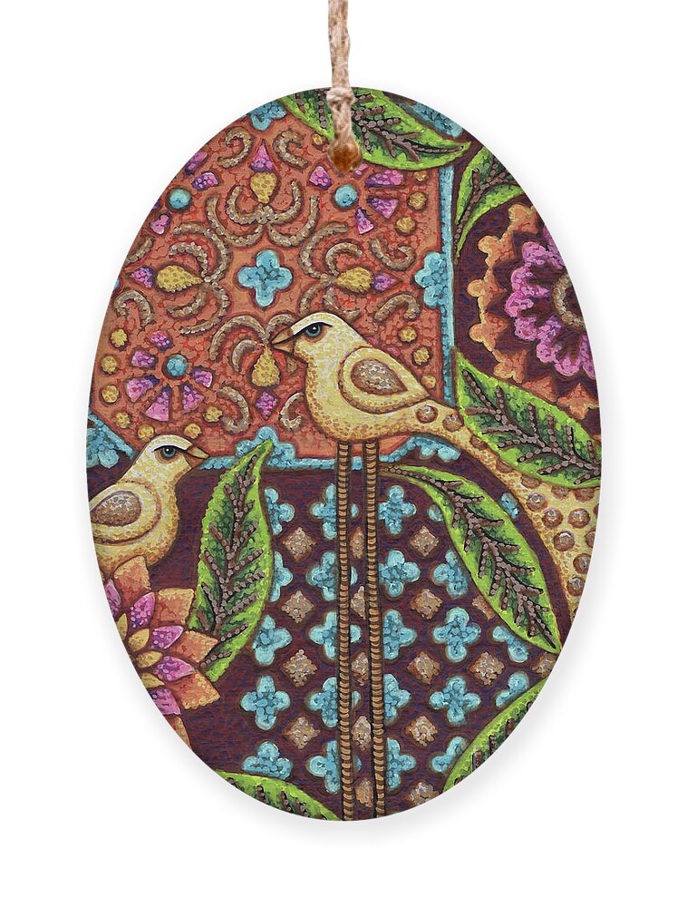 Bird Ornament featuring the painting Two To Tango by Amy E Fraser