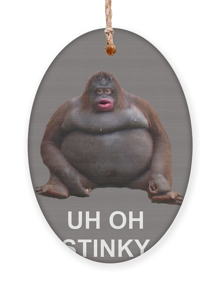 Uh Oh Stinky Poop Le Monke Meme Ornament by Jamaaf Tasne - Fine