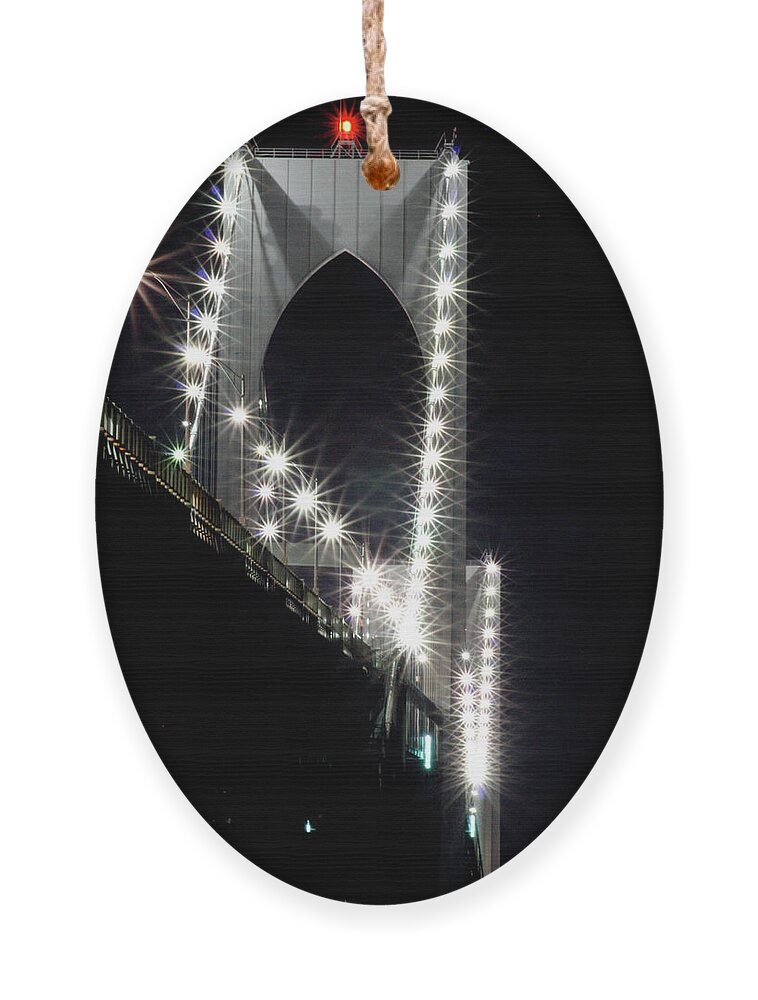 Newport Bridge Ornament featuring the photograph Under the Bridge by Jim Feldman