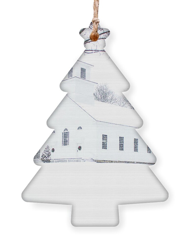 Church Ornament featuring the photograph Union Meeting House Burke Hollow Vermont by John Rowe