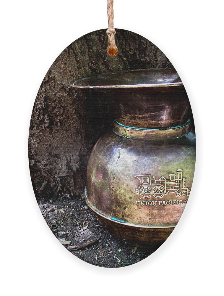 Spittoon Ornament featuring the photograph Union Pacific RR Spittoon by W Craig Photography