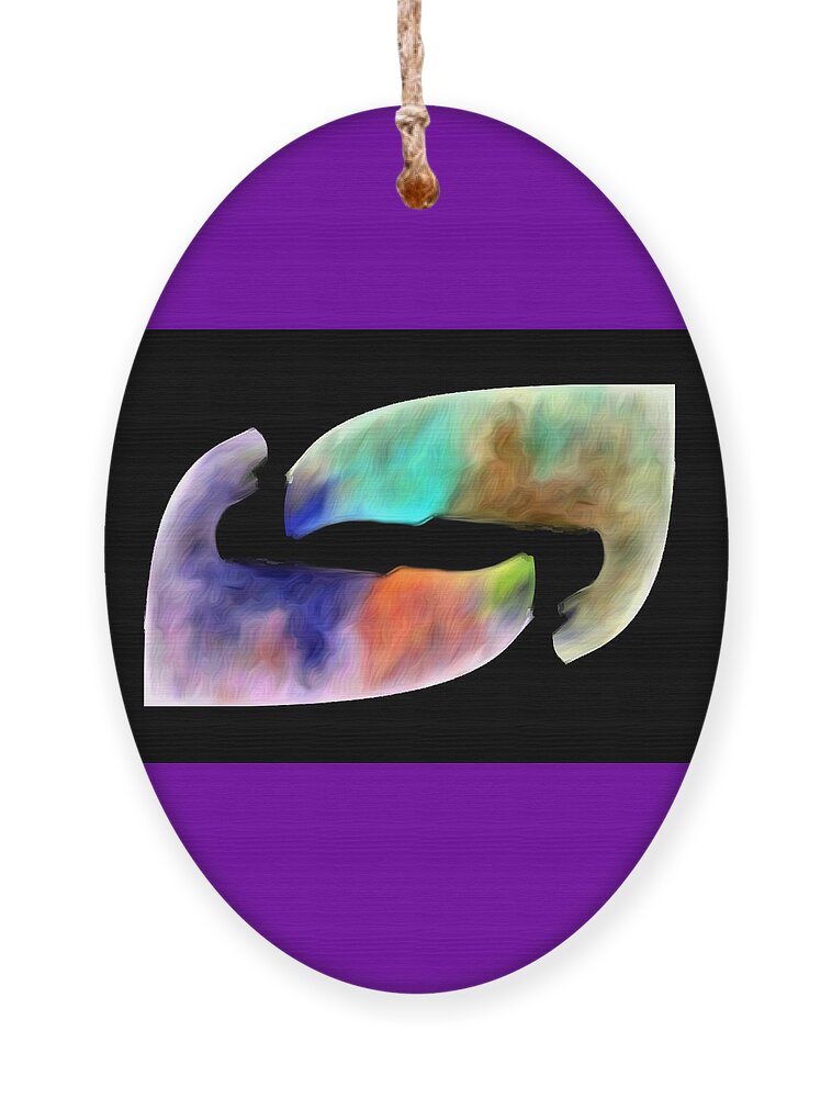 Abstract Ornament featuring the digital art Uniting Together Abstract by Ronald Mills