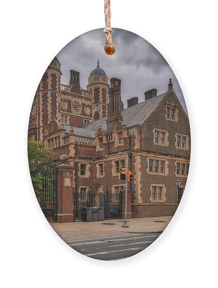 U-penn Ornament featuring the photograph University of Pennsylvania Quadrangle Towers by Susan Candelario