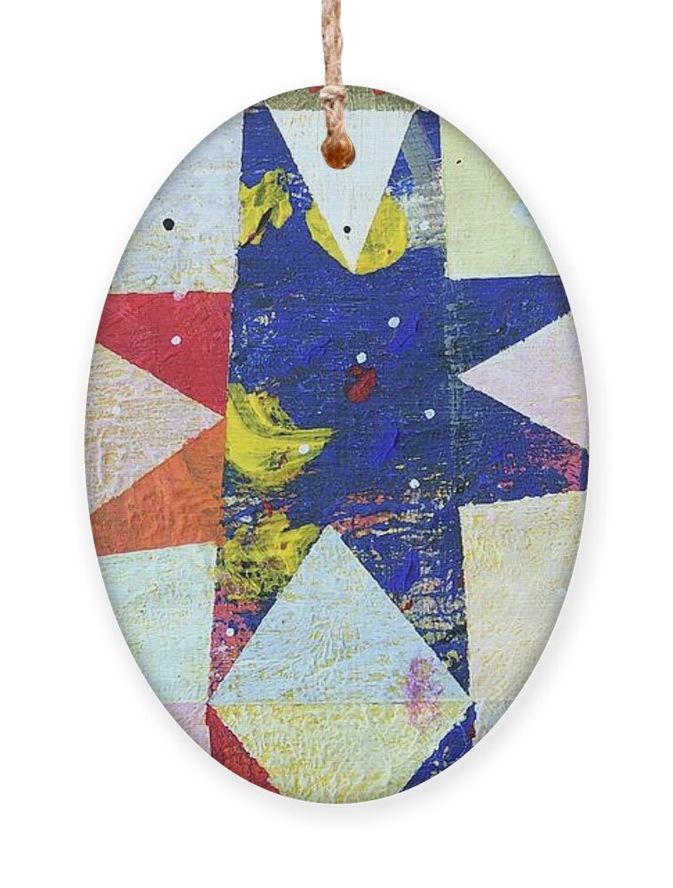 Stars Ornament featuring the painting Uno, Dos, Tres, Cuatro by Cyndie Katz