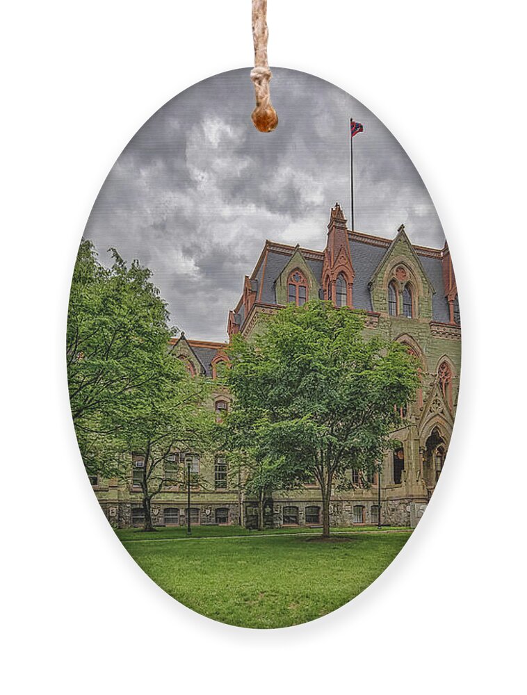 University Of Pennsylvania Ornament featuring the photograph UPenn College Hall by Susan Candelario
