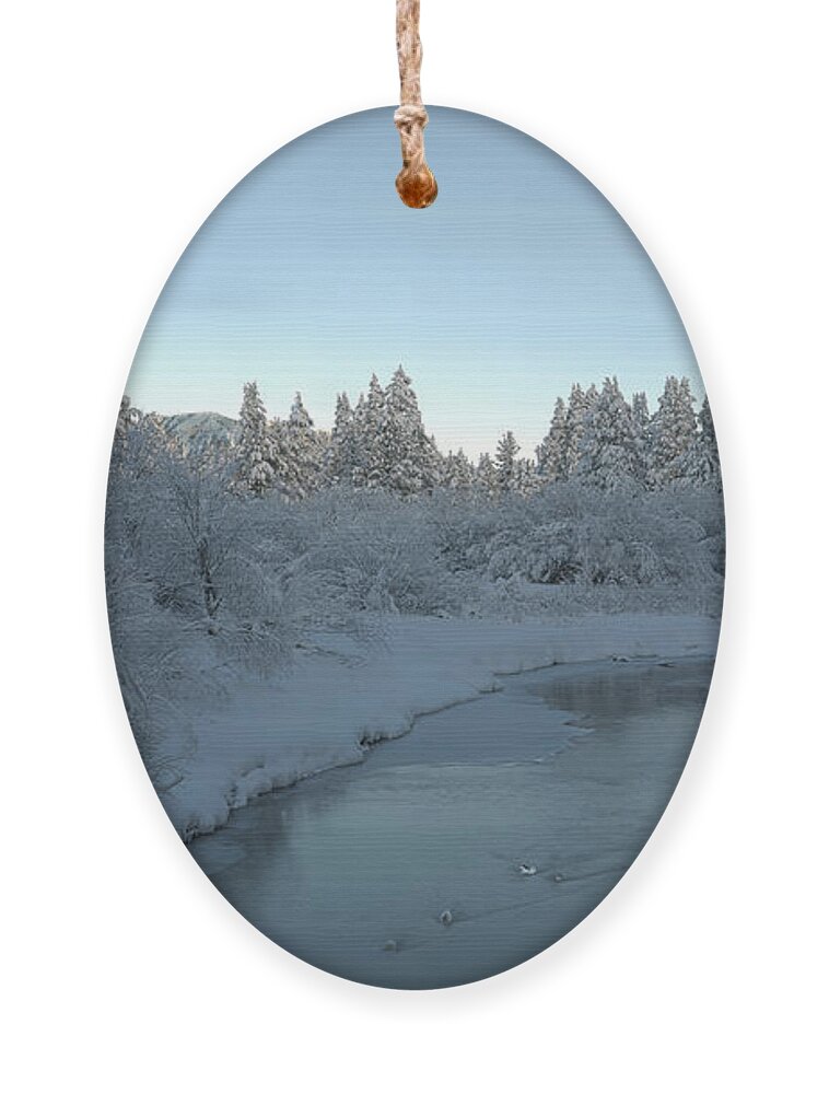 California Ornament featuring the photograph Upper Truckee River sunrise after the storm, El Dorado National Forest, California, U. S. A. by PROMedias US