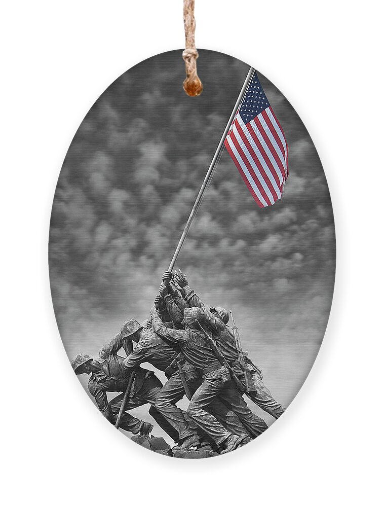 Marine Corp Ornament featuring the photograph US Marine Corps War Memorial by Mike McGlothlen