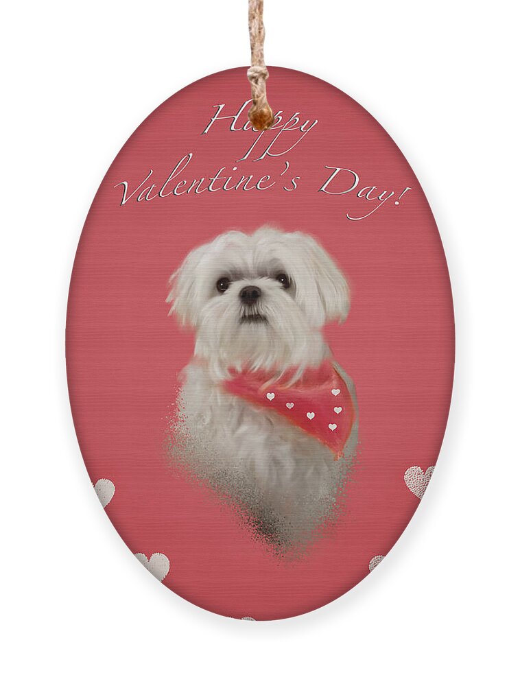 Valentine Ornament featuring the digital art Valentine's Day Love by Lois Bryan