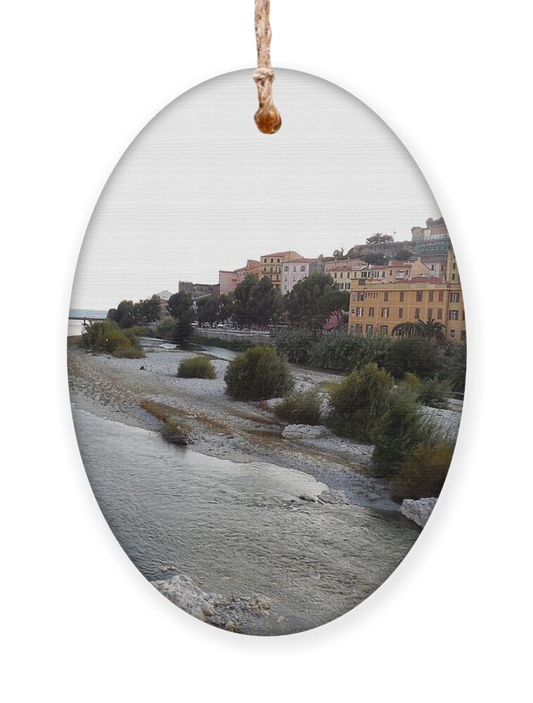 Ventimiglia Ornament featuring the photograph Ventimiglia Riverbank by Aisha Isabelle