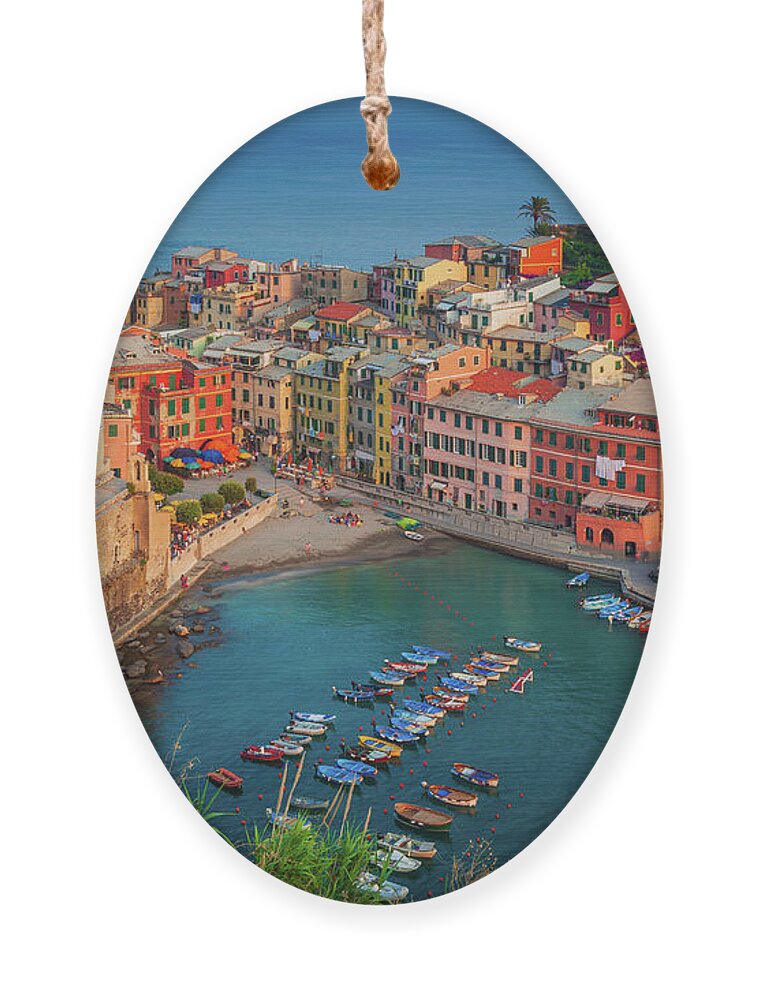 Cinque Terre Ornament featuring the photograph Vernazza Pomeriggio by Inge Johnsson